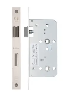 Eclipse 71433 DIN Bathroom Lock 55mm - &lpar;24mm Square Forend&rpar; - Satin Stainless Steel