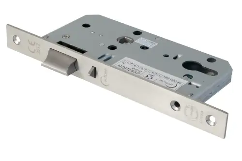 Click Here To Enlarge This Photo Of Eclipse 71434 DIN Nightlatch 55mm - &lpar;24mm Square Forend&rpar; - Satin Stainless Steel