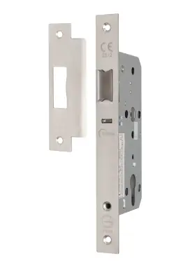 Click Here To Enlarge This Photo Of Eclipse 71434 DIN Nightlatch 55mm - &lpar;24mm Square Forend&rpar; - Satin Stainless Steel