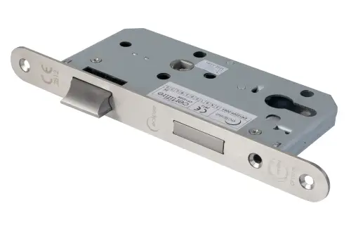 Click Here To Enlarge This Photo Of Eclipse 71440 DIN Euro Sashlock 55mm - &lpar;24mm Radius Forend&rpar; - Satin Stainless Steel