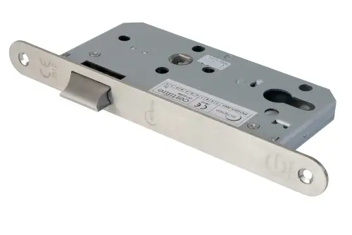 Click Here To Enlarge This Photo Of Eclipse 71441 DIN Latch 55mm - &lpar;24mm Radius Forend&rpar; - Satin Stainless Steel