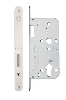 Eclipse 71442 DIN Euro Deadlock 55mm - &lpar;24mm Radius Forend&rpar; - Satin Stainless Steel
