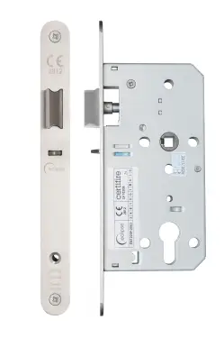Click Here To Enlarge This Photo Of Eclipse 71444 DIN Nightlatch 55mm - &lpar;24mm Radius Forend&rpar; - Satin Stainless Steel