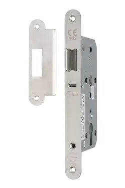 Click Here To Enlarge This Photo Of Eclipse 71444 DIN Nightlatch 55mm - &lpar;24mm Radius Forend&rpar; - Satin Stainless Steel