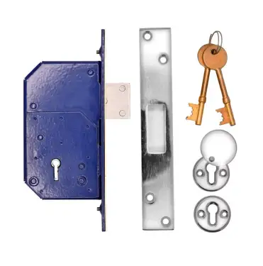 Click Here To Enlarge This Photo Of TSSRETROUPMDL3S - TSS British Standard Retro Fit 5 Lever Upright Mortice Deadlock 73mm Satin Chrome &lpar;Chubb 3G110&rpar;