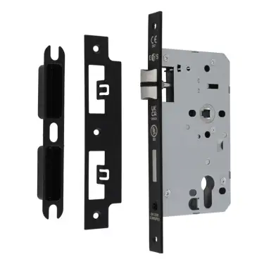 Click Here To Enlarge This Photo Of DLX7260EPMB - Carlisle Brass Eurospec DIN Euro Sashlock 60mm Backset &lpar;Square Forend&rpar; - Matt Black