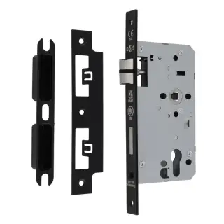 DLX7260EPMB - Carlisle Brass Eurospec DIN Euro Sashlock 60mm Backset &lpar;Square Forend&rpar; - Matt Black
