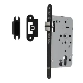 DLX0060LMB&sol;R - Carlisle Brass Eurospec DIN Latch 60mm Backset &lpar;Radius Forend&rpar; - Matt Black