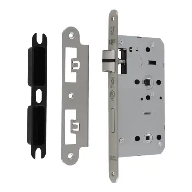 Click Here To Enlarge This Photo Of DLX7855WCSSS&sol;R - Carlisle Brass Eurospec DIN Bathroom Lock 55mm Backset &lpar;Radius Forend&rpar; - Satin Stainless Steel