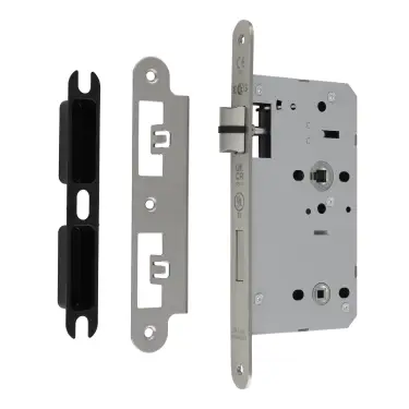 Click Here To Enlarge This Photo Of DLX7860WCSSS&sol;R - Carlisle Brass Eurospec DIN Bathroom Lock 60mm Backset &lpar;Radius Forend&rpar; - Satin Stainless Steel