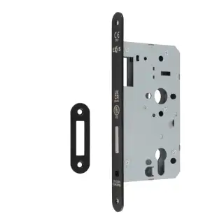 DLX0060EPMB&sol;R - Carlisle Brass Eurospec DIN Euro Deadlock 60mm Backset &lpar;Radius Forend&rpar; - Matt Black