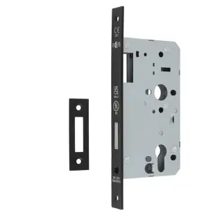 DLX0060EPMB - Carlisle Brass Eurospec DIN Euro Deadlock 60mm Backset &lpar;Square Forend&rpar; - Matt Black