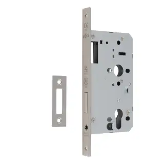 DLX0060EPSSS - Carlisle Brass Eurospec DIN Euro Deadlock 60mm Backset &lpar;Square Forend&rpar; - Satin Stainless Steel