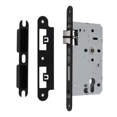 Click Here To Enlarge This Photo Of DLX7260ESCMB&sol;R - Carlisle Brass Eurospec DIN Euro Escape Lock 60mm Backset &lpar;Radius Forend&rpar; - Matt Black