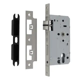 DLX7260ESCSSS - Carlisle Brass Eurospec DIN Euro Escape Lock 60mm Backset &lpar;Square Forend&rpar; - Satin Stainless Steel