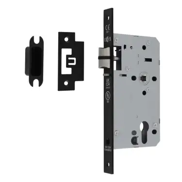 Click Here To Enlarge This Photo Of DLX7260NLMB - Carlisle Brass Eurospec DIN Euro Nightlatch 60mm Backset &lpar;Square Forend&rpar; - Matt Black