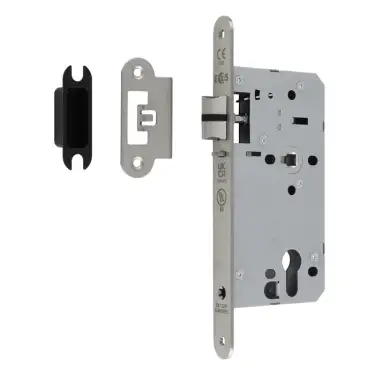 Click Here To Enlarge This Photo Of DLX7255NLSSS&sol;R - Carlisle Brass Eurospec DIN Euro Nightlatch 55mm Backset &lpar;Radius Forend&rpar; - Satin Stainless Steel