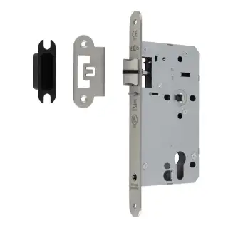 DLX7260NLSSS&sol;R - Carlisle Brass Eurospec DIN Euro Nightlatch 60mm Backset &lpar;Radius Forend&rpar; - Satin Stainless Steel