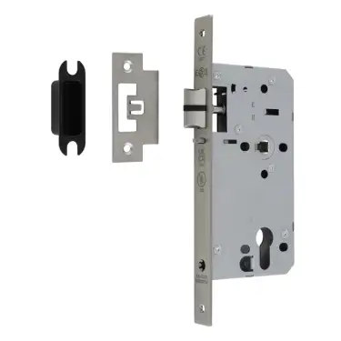 Click Here To Enlarge This Photo Of DLX7255NLSSS - Carlisle Brass Eurospec DIN Euro Nightlatch 55mm Backset &lpar;Square Forend&rpar; - Satin Stainless Steel