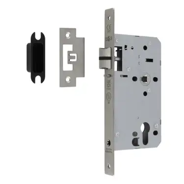 Click Here To Enlarge This Photo Of DLX7260NLSSS - Carlisle Brass Eurospec DIN Euro Nightlatch 60mm Backset &lpar;Square Forend&rpar; - Satin Stainless Steel