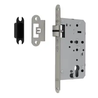 DLX0060LSSS&sol;R - Carlisle Brass Eurospec DIN Latch 60mm Backset &lpar;Radius Forend&rpar; - Satin Stainless Steel