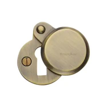 Click Here To Enlarge This Photo Of V1023-AT Heritage Brass Covered Keyhole Round  Antique Brass Finish