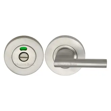 Click Here To Enlarge This Photo Of V4048-SN Heritage Brass Indicator Turn & Release for Bathroom Doors Satin Nickel Finish