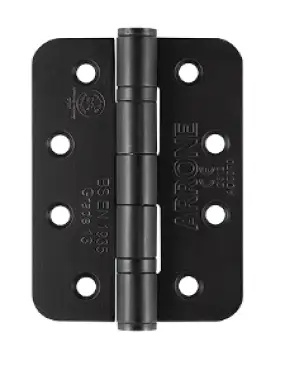 Click Here To Enlarge This Photo Of AR8182-BLK-A1 Hoppe Arrone 102mm x 76mm x 3mm Grade 13 Radius Ball Bearing Butt Hinges - Matt Black &lpar;50016945&rpar;