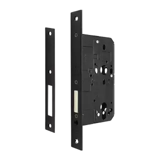 AR912-S-60-BLK Hoppe Arrone DIN Mortice Deadlock Case Square Forend &lpar;60mm Backset&rpar; - Matt Black &lpar;50026124&rpar;