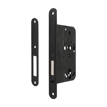 Click Here To Enlarge This Photo Of AR912-R-60-BLK Hoppe Arrone DIN Mortice Deadlock Case Radius Forend &lpar;60mm Backset&rpar; - Matt Black &lpar;50026136&rpar;