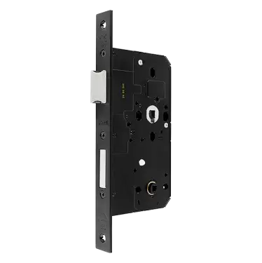 Click Here To Enlarge This Photo Of AR913-S-60-BLK Hoppe Arrone DIN Mortice Bathroom Lock Square Forend &lpar;60mm Backset&rpar; - Matt Black &lpar;50015461&rpar;