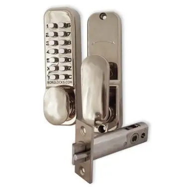 Click Here To Enlarge This Photo Of BORG Locks BL2001 PC Light Duty Digital Lock &lpar;60mm Latch&rpar; - Polished Chrome