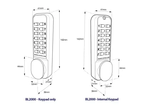 Click Here To Enlarge This Photo Of BORG Locks BL2021 SC Light Duty Back to Back Digital Lock &lpar;60mm Latch&rpar; - Satin Chrome