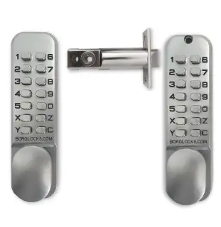 BORG Locks BL2021 SC Light Duty Back to Back Digital Lock &lpar;60mm Latch&rpar; - Satin Chrome