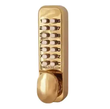 Click Here To Enlarge This Photo Of BORG Locks BL2021 PB Light Duty Back to Back Digital Lock &lpar;60mm Latch&rpar; - Polished Brass