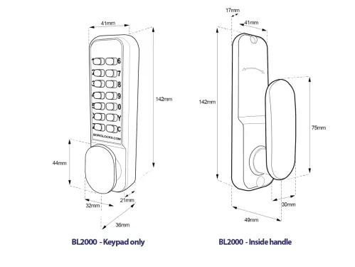 Click Here To Enlarge This Photo Of BORG Locks BL2201 SC Light Duty Digital Lock with Holdback Function &lpar;60mm Latch&rpar; - Satin Chrome