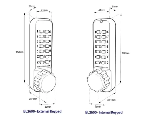 Click Here To Enlarge This Photo Of BORG Locks BL2521 SS Medium Duty 'Codestar' Back to Back Digital Lock with Holdback &lpar;60mm Latch&rpar; - Stainless Steel