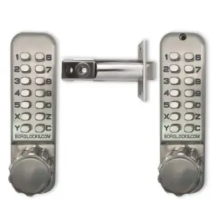 BORG Locks BL2521 SS Medium Duty 'Codestar' Back to Back Digital Lock with Holdback &lpar;60mm Latch&rpar; - Stainless Steel