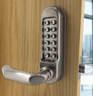 Click Here To Enlarge This Photo Of BORG Locks BL5001 SC Medium&sol;Heavy Duty Digital Lock &lpar;Round Bar&rpar; with Free Passage Mode &lpar;60mm Latch&rpar; - Satin Chrome