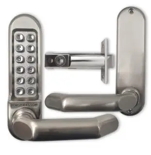 BORG Locks BL5001 SS Medium&sol;Heavy Duty Digital Lock &lpar;Round Bar&rpar; with Free Passage Mode &lpar;60mm Latch&rpar; - Stainless Steel