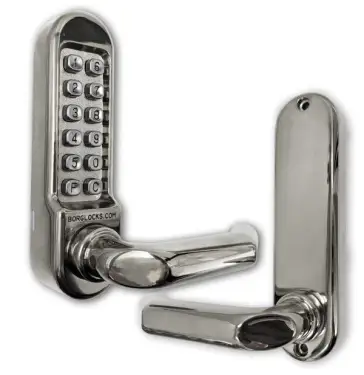Click Here To Enlarge This Photo Of BORG Locks BL5001 PC Medium&sol;Heavy Duty Digital Lock &lpar;Round Bar&rpar; with Free Passage Mode &lpar;60mm Latch&rpar; - Polished Chrome
