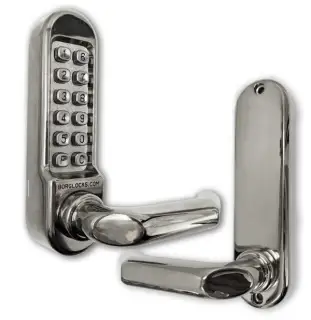 BORG Locks BL5001 PC Medium&sol;Heavy Duty Digital Lock &lpar;Round Bar&rpar; with Free Passage Mode &lpar;60mm Latch&rpar; - Polished Chrome