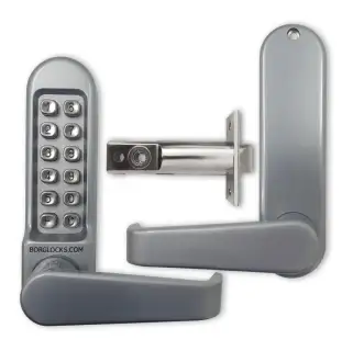 BORG Locks BL5401 SC Medium&sol;Heavy Duty Digital Lock &lpar;Flat Bar&rpar; with Free Passage Mode &lpar;60mm Latch&rpar; - Satin Chrome