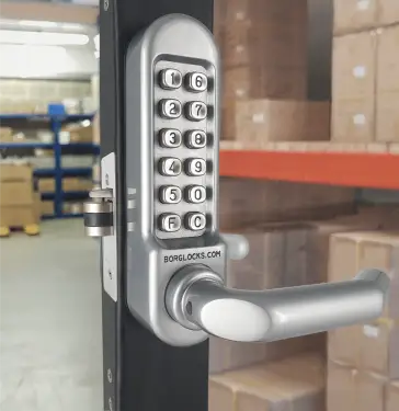 Click Here To Enlarge This Photo Of BORG Locks BL5002 SS Medium&sol;Heavy Duty Digital Lock &lpar;Round Bar&rpar; with Free Passage Mode &lpar;28mm Latch for Aluminium&sol;Narrow Stile Doors&rpar; - Stainless Steel