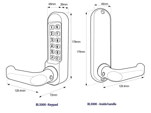 Click Here To Enlarge This Photo Of BORG Locks BL5003 PB Medium&sol;Heavy Duty Digital Lock &lpar;Round Bar&rpar; with Free Passage Mode &lpar;60x72mm Euro Profile Lockcase&rpar; - Polished Brass