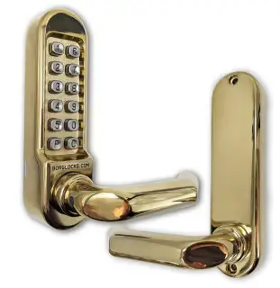 BORG Locks BL5003 PB Medium&sol;Heavy Duty Digital Lock &lpar;Round Bar&rpar; with Free Passage Mode &lpar;60x72mm Euro Profile Lockcase&rpar; - Polished Brass
