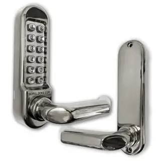 BORG Locks BL5003 PC Medium&sol;Heavy Duty Digital Lock &lpar;Round Bar&rpar; with Free Passage Mode &lpar;60x72mm Euro Profile Lockcase&rpar; - Polished Chrome