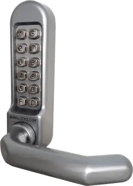 Click Here To Enlarge This Photo Of BORG Locks BL5008 SC Medium&sol;Heavy Duty Digital Lock &lpar;Round Bar&rpar; with Free Passage Mode &lpar;Front Plate only for use with Panic Hardware&rpar; - Satin Chrome
