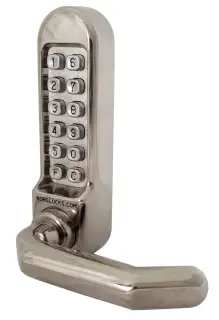 BORG Locks BL5008 PC Medium&sol;Heavy Duty Digital Lock &lpar;Round Bar&rpar; with Free Passage Mode &lpar;Front Plate only for use with Panic Hardware&rpar; - Polished Chrome