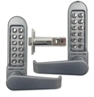 BORG Locks BL5451 SC Medium&sol;Heavy Duty Back to Back Digital Lock &lpar;Flat Bar&rpar; with Free Passage Mode &lpar;60mm Latch&rpar; - Satin Chrome